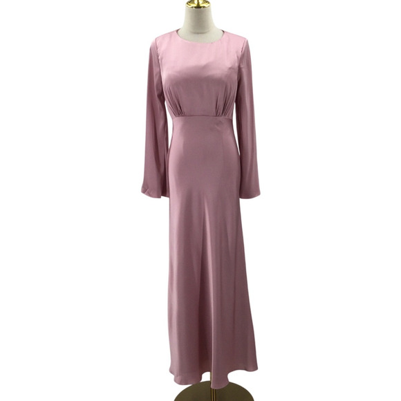 AW BRIDAL 14 1X plus Rose Quartz pink Ginevra bridesmaid prom maxidress NEW b122 - Picture 3 of 9